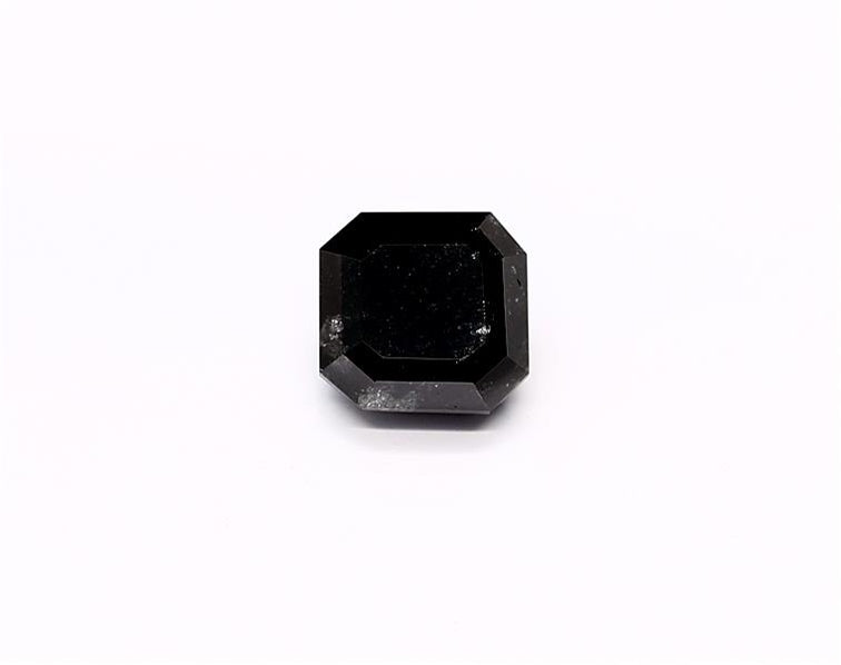2.16 Carat Natural Black Sq emerald Diamond GIA