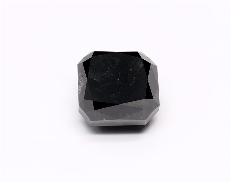 5.52 Carat Natural Black Radiant Diamond GIA
