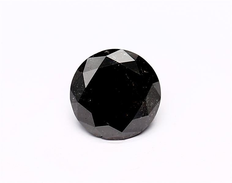 0.93 Carat Natural Black Round Diamond GIA