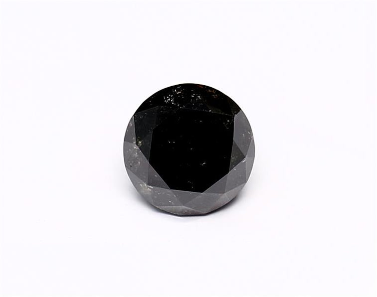 1.27 Carat Natural Black Round Diamond GIA