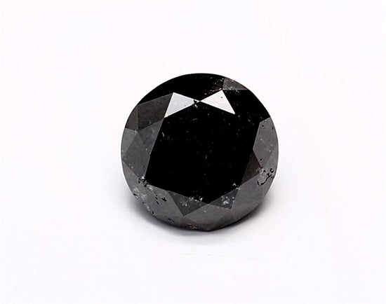 0.75 Carat Natural Black Round Diamond GIA