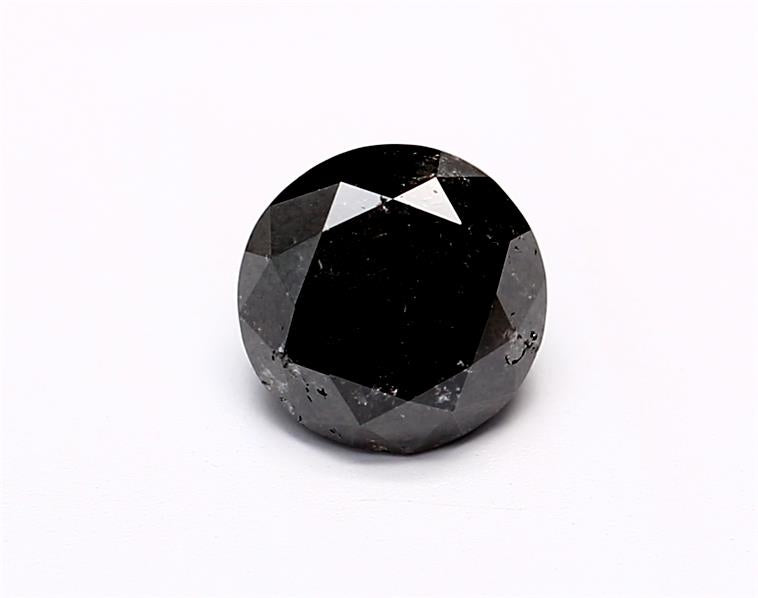 0.75 Carat Natural Black Round Diamond GIA