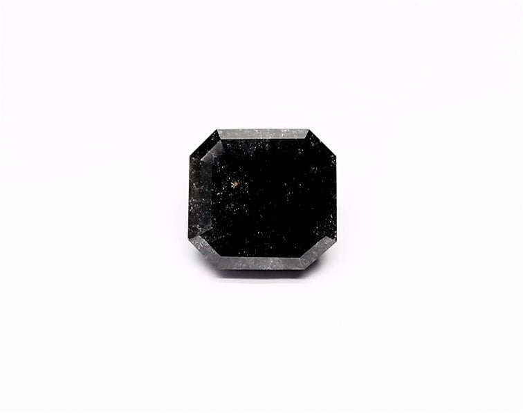3.11 Carat Natural Black Sq emerald Diamond GIA