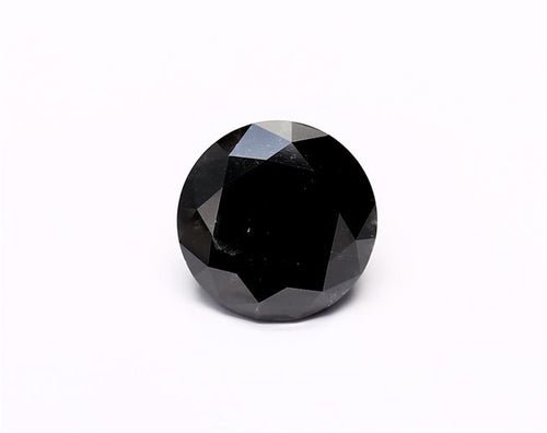 3.63 Carat Natural Black Round Diamond GIA