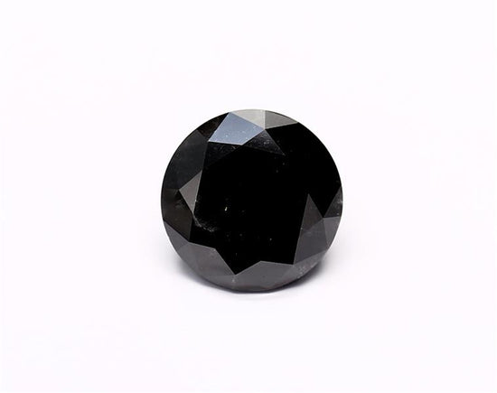 3.63 Carat Natural Black Round Diamond GIA