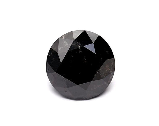 0.95 Carat Natural Black Round Diamond GIA