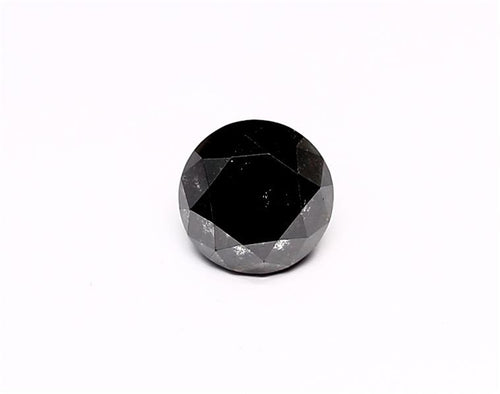 1.49 Carat Natural Black Round Diamond GIA