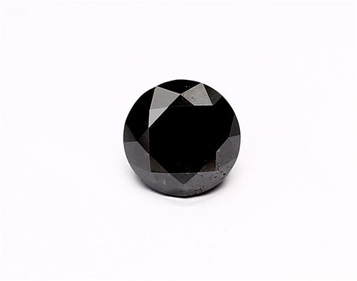 1.37 Carat Natural Black Round Diamond GIA