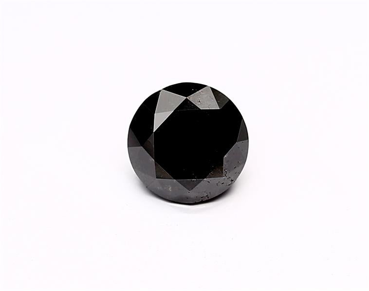 1.37 Carat Natural Black Round Diamond GIA
