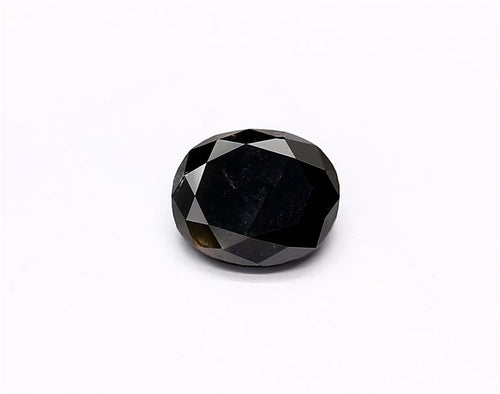 0.88 Carat Natural Black Oval Diamond GIA