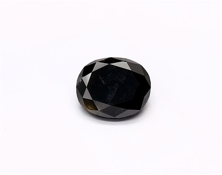 0.88 Carat Natural Black Oval Diamond GIA