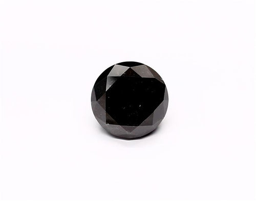 3.46 Carat Natural Black Round Diamond GIA