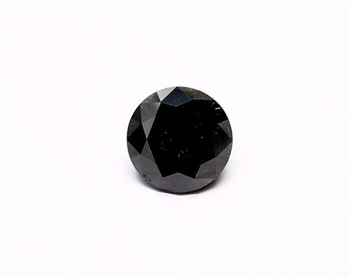 1.52 Carat Natural Black Round Diamond GIA