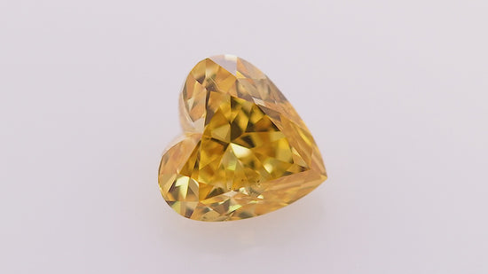 0.72 Carat Fancy Vivid Orange Yellow HEART Diamond SI1 GIA