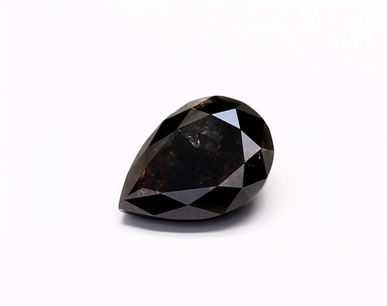 1.43 Carat Natural Black Pear Diamond GIA