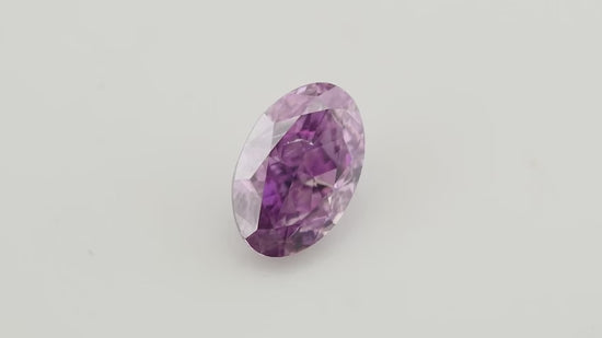 0.30 Carat Fancy Intense Pinkish Purple Oval Diamond SI2 GIA