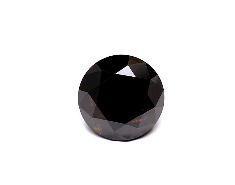 2.27 Carat Natural Black Round Diamond GIA
