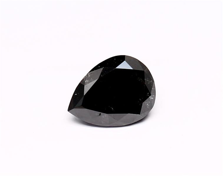 1.23 Carat Natural Black Pear Diamond GIA