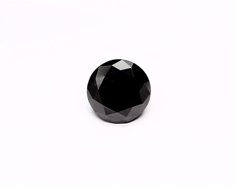 2.04 Carat Natural Black Round Diamond GIA