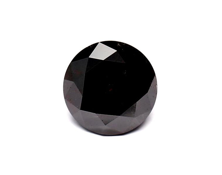 1.92 Carat Natural Black Round Diamond GIA