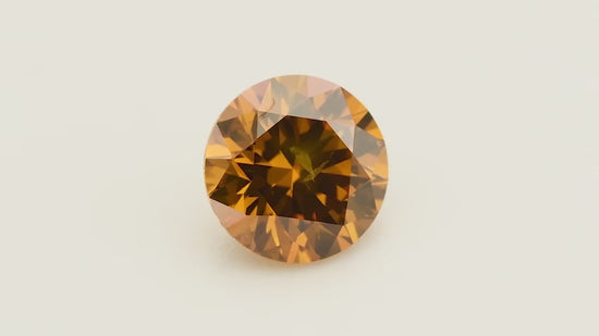 0.50 Carat Fancy Deep Yellowish Orange Round Diamond I1 GIA