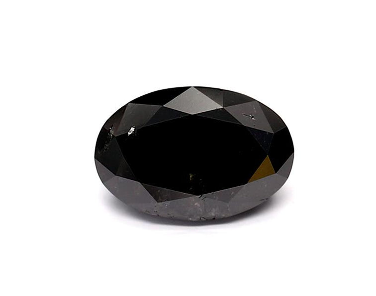 0.95 Carat Natural Black Oval Diamond GIA