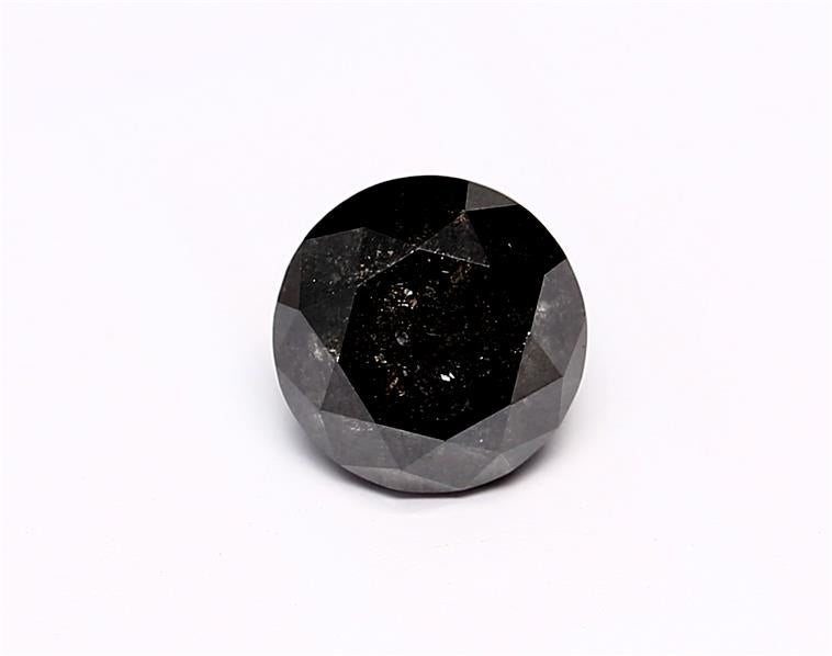 0.84 Carat Natural Black Round Diamond GIA