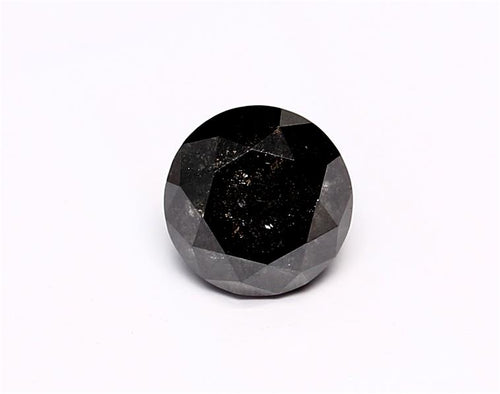 0.84 Carat Natural Black Round Diamond GIA