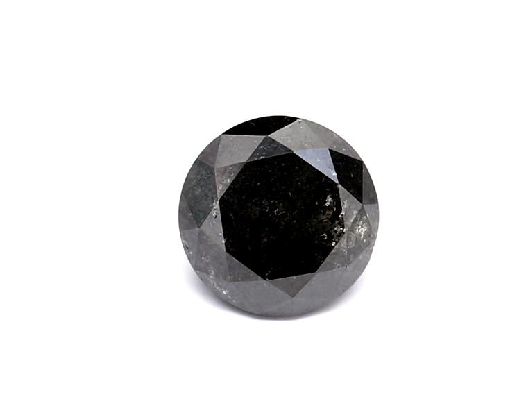 0.53 Carat Natural Black Round Diamond GIA