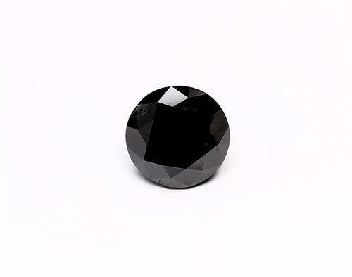 3.54 Carat Natural Black Round Diamond GIA