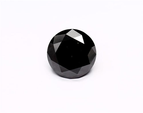 3.39 Carat Natural Black Round Diamond GIA