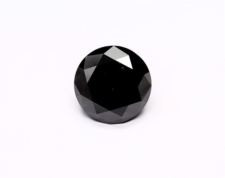 3.39 Carat Natural Black Round Diamond GIA