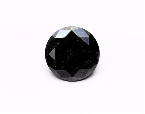 2.84 Carat Natural Black Round Diamond GIA
