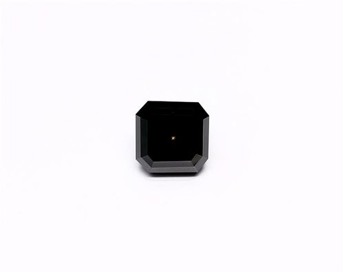 1.61 Carat Natural Black Sq emerald Diamond GIA