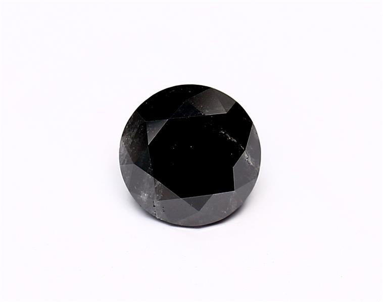 1.13 Carat Natural Black Round Diamond GIA