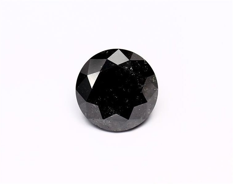 3.59 Carat Natural Black Round Diamond GIA