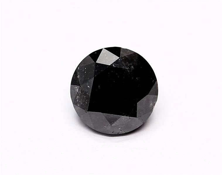 0.82 Carat Natural Black Round Diamond GIA