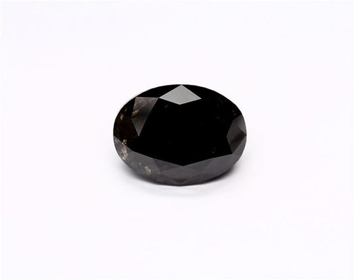 7.89 Carat Natural Black Oval Diamond GIA