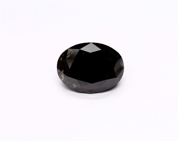 7.89 Carat Natural Black Oval Diamond GIA