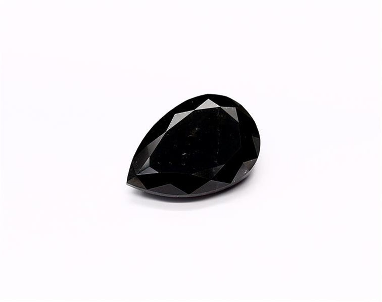 3.81 Carat Natural Black Pear Diamond GIA