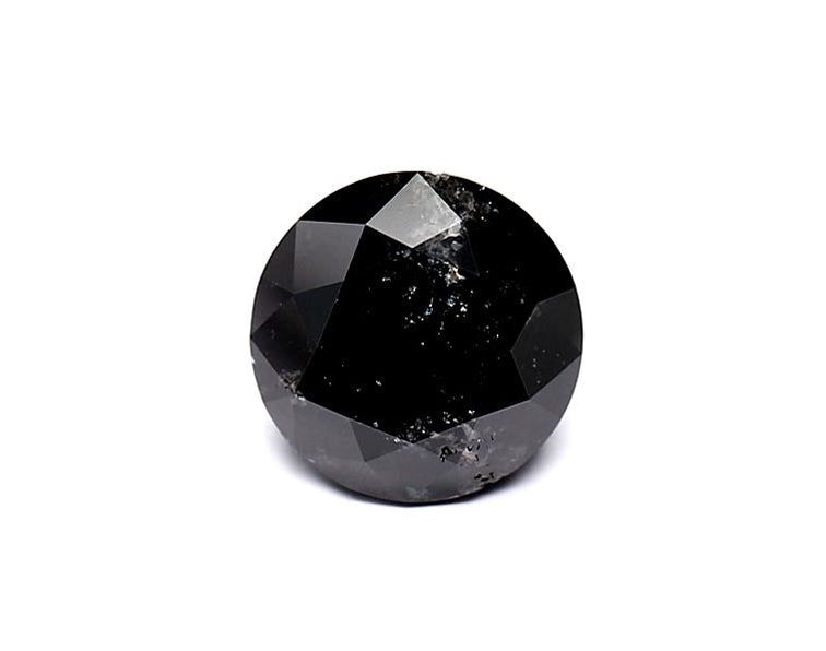 1.69 Carat Natural Black Round Diamond GIA