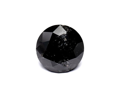 1.69 Carat Natural Black Round Diamond GIA