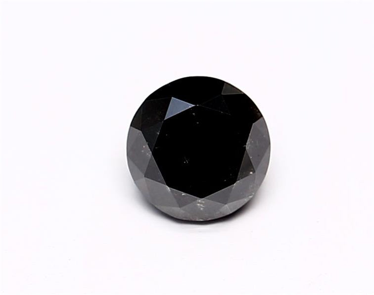 0.46 Carat Natural Black Round Diamond GIA
