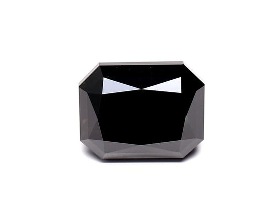 3.93 Carat Natural Black Radiant Diamond GIA