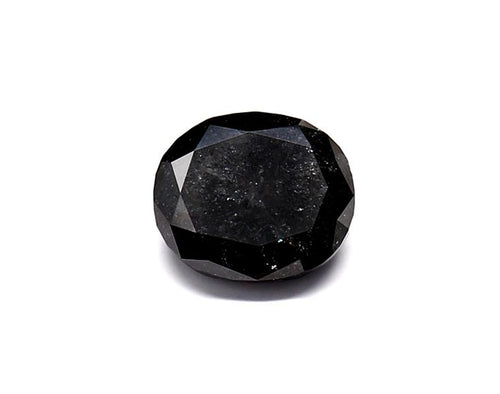 1.36 Carat Natural Black Oval Diamond GIA