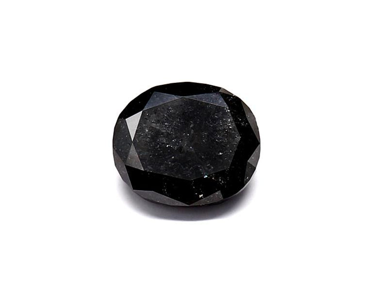 1.36 Carat Natural Black Oval Diamond GIA