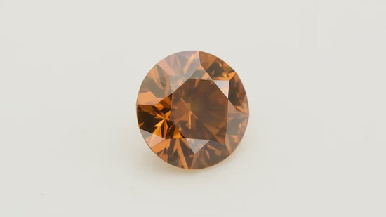0.42 Carat Fancy Deep Brownish Yellowish Orange Round Diamond SI1 GIA