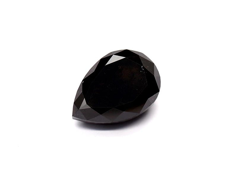 1.74 Carat Natural Black Pear Diamond GIA