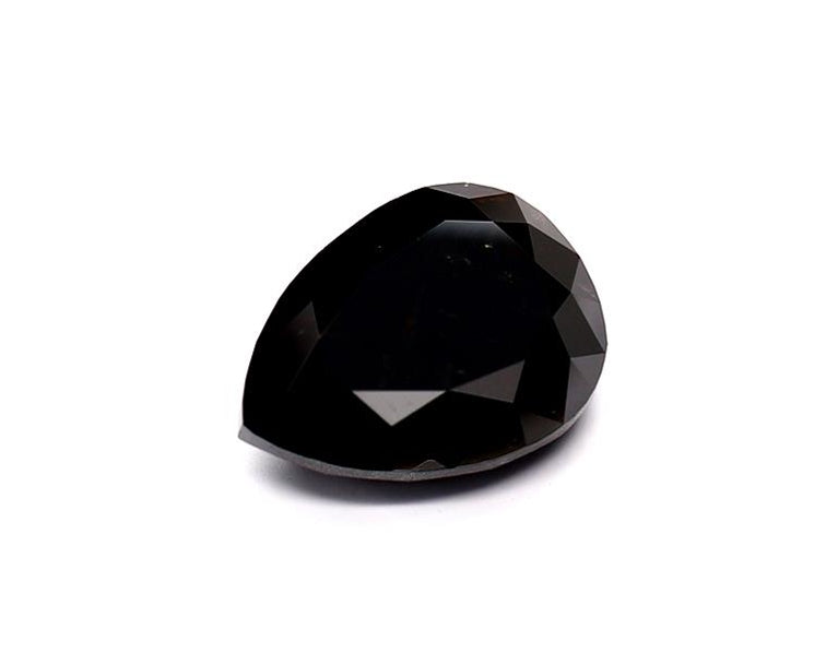 3.76 Carat Natural Black Pear Diamond GIA