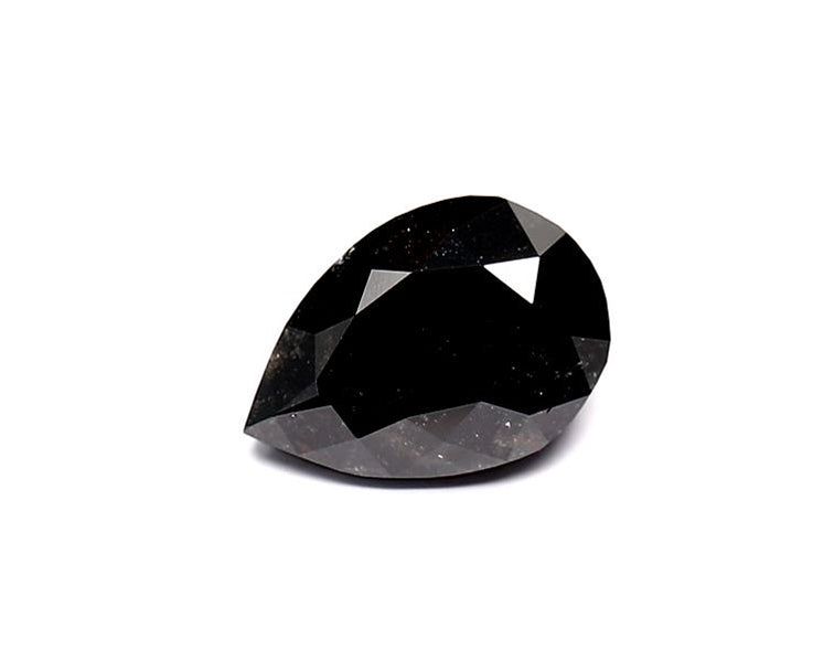 1.6 Carat Natural Black Pear Diamond GIA